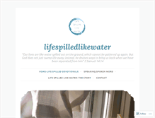 Tablet Screenshot of lifespilledlikewater.com